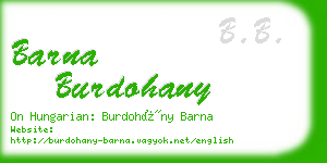 barna burdohany business card